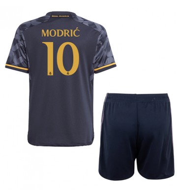 Lacne Dětský Futbalové dres Real Madrid Luka Modric #10 2023-24 Krátky Rukáv - Preč (+ trenírky)